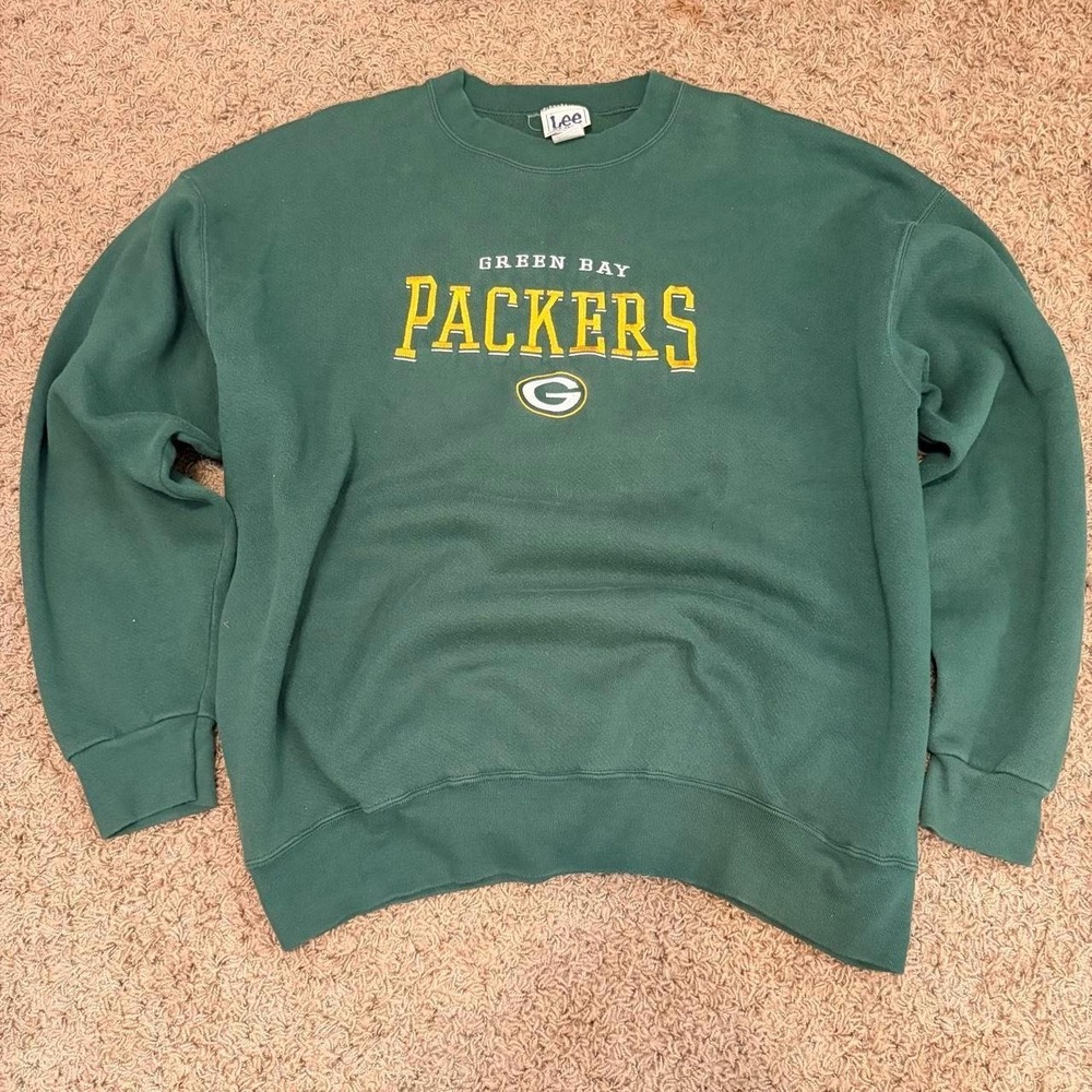 Vintage Lee Sport Green Bay Packers Sweatshirt Mens XL Green Crewneck Y2K NFL